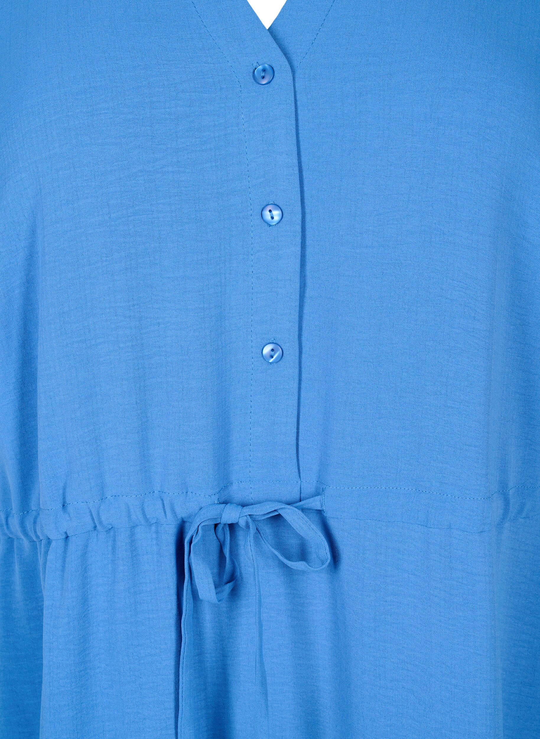 Zizzi Robe &agrave; manches courtes avec ceinture &agrave; nouer, Riverside, Packshot image number 2