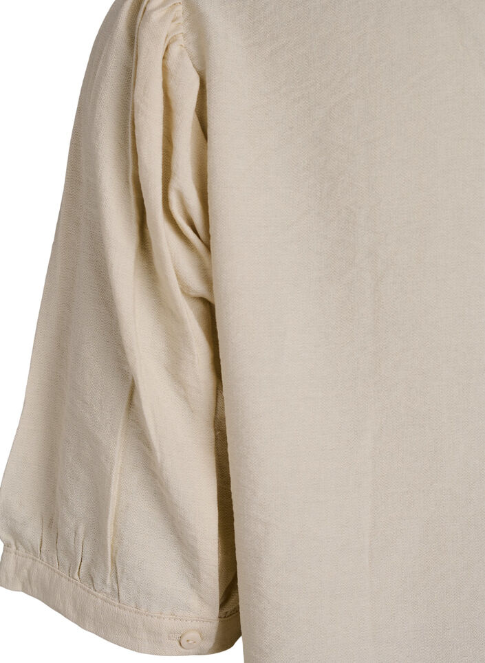 Chemisier en viscose à manches mi-longues, Beige, Packshot image number 3