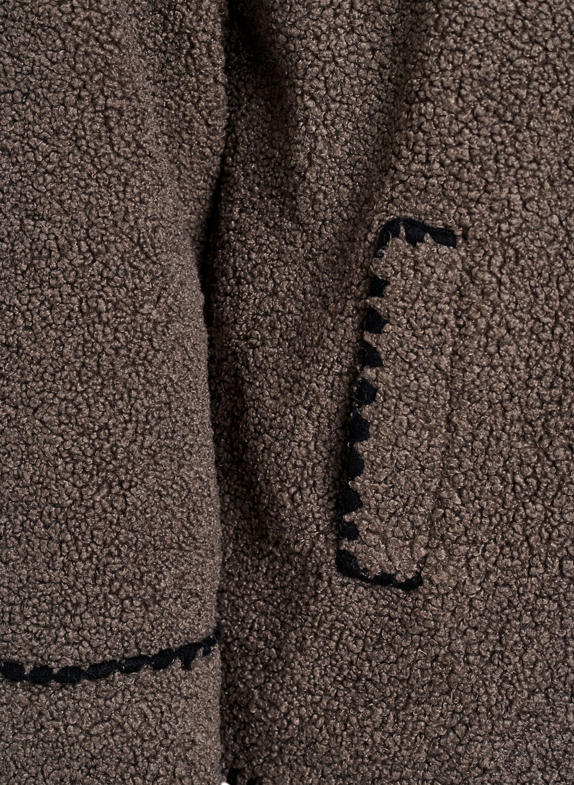 ZizziVeste teddy avec d&eacute;tails contrastants, Marron, Packshot image number 3