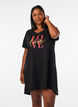 Chemise de nuit en coton biologique et &agrave; col en V, Noir, Model image number 0