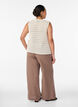 Pantalon ample avec taille haute et poches, Marron, Model image number 1
