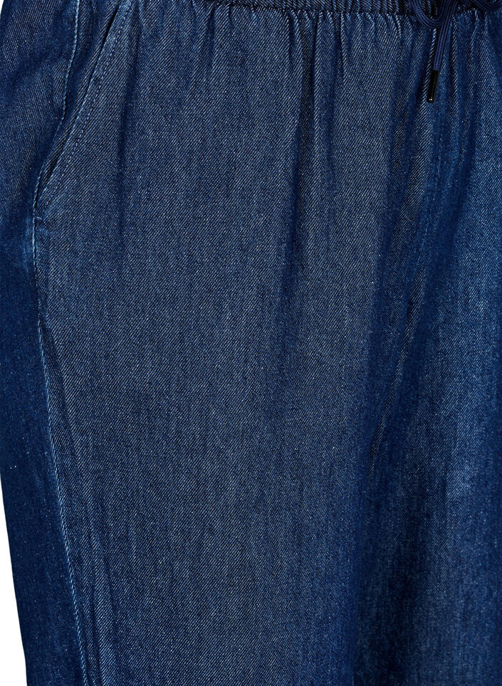 Gerade geschnittene Jeans mit elastischem Bund, Blau, Packshot image number 2