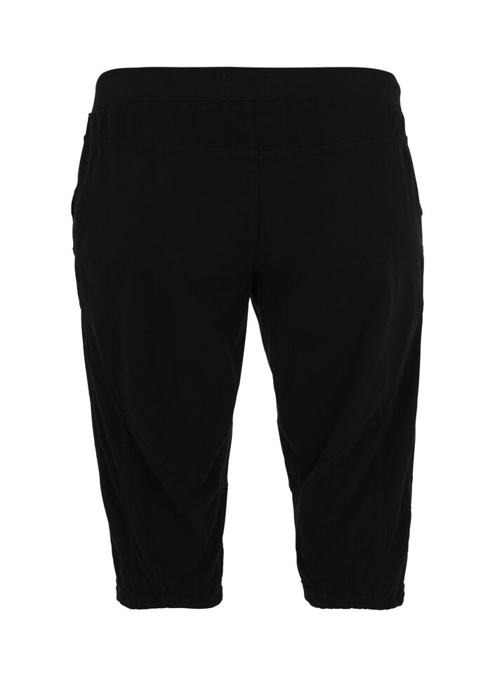 Pantacourt en coton, Noir, Packshot image number 1