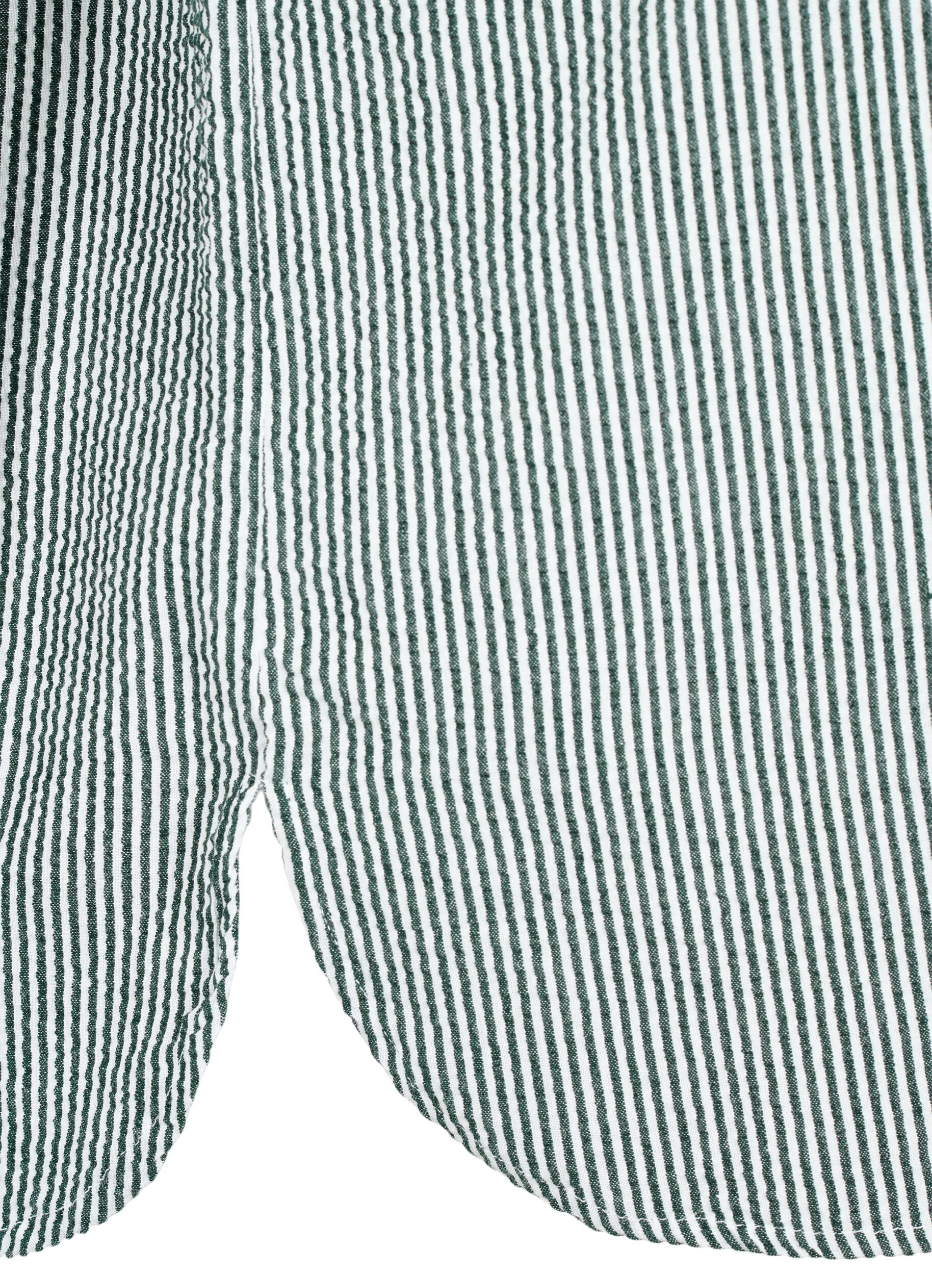Zizzi Chemise &agrave; manches courtes en coton &agrave; rayures, Scarab Stripe, Packshot image number 3