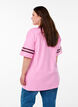 T-shirt coll&egrave;ge oversize et sportif, Rose, Model image number 2