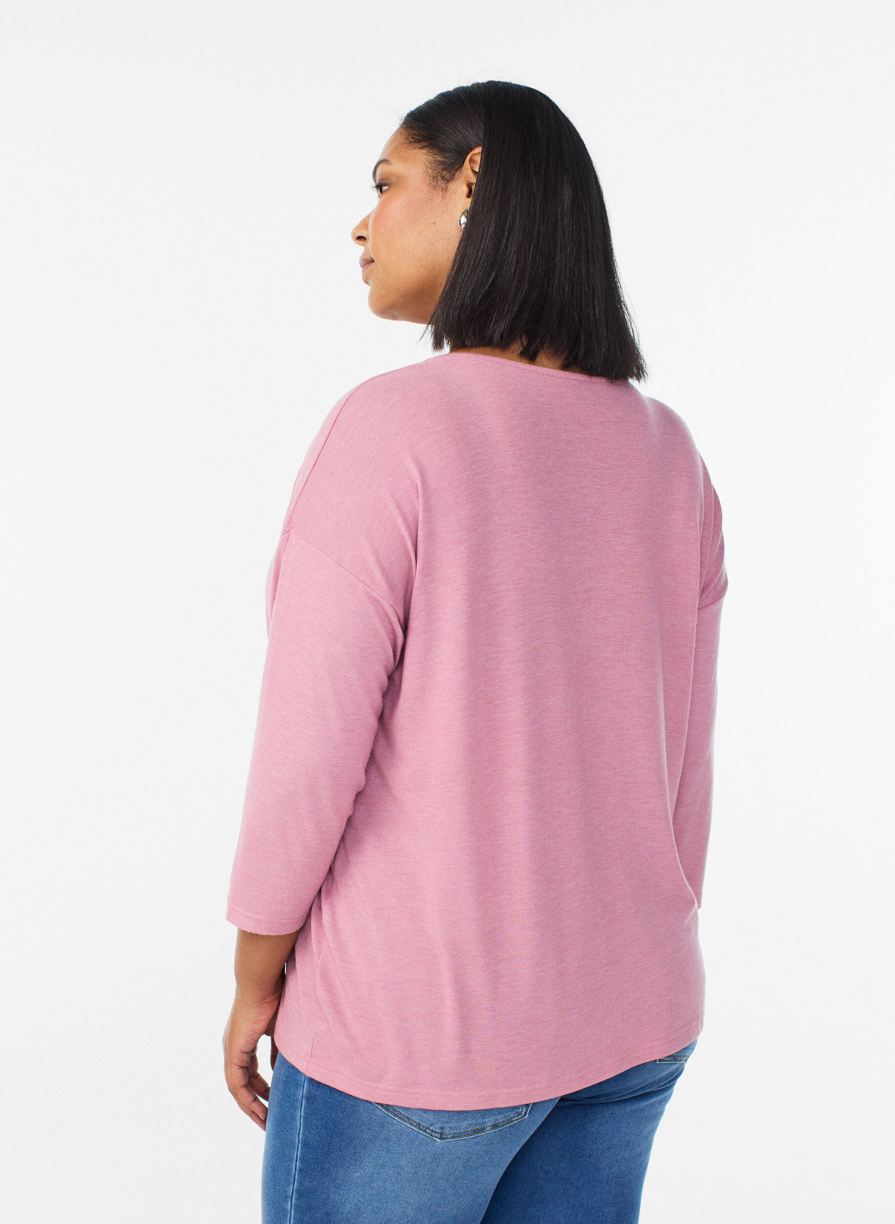 Zizzi Bluse aus Jersey mit 3/4-&Auml;rmeln, Rot, Model image number 2
