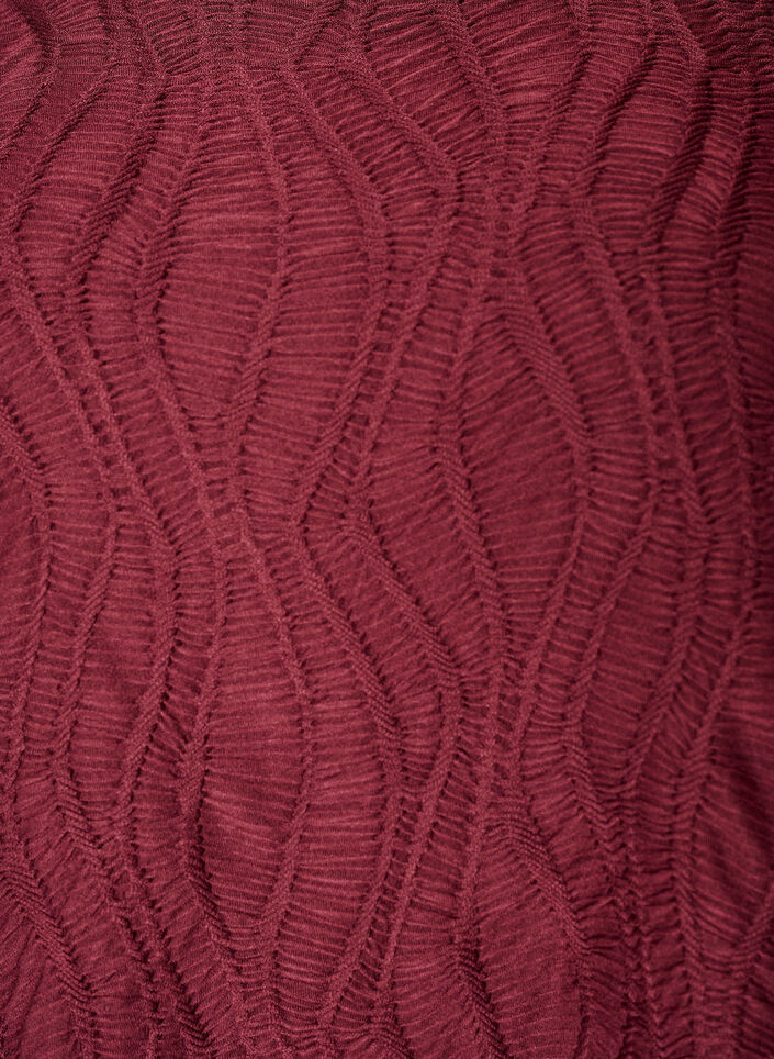 Chemisier avec texture et manches 3/4, Bordeaux, Packshot image number 2