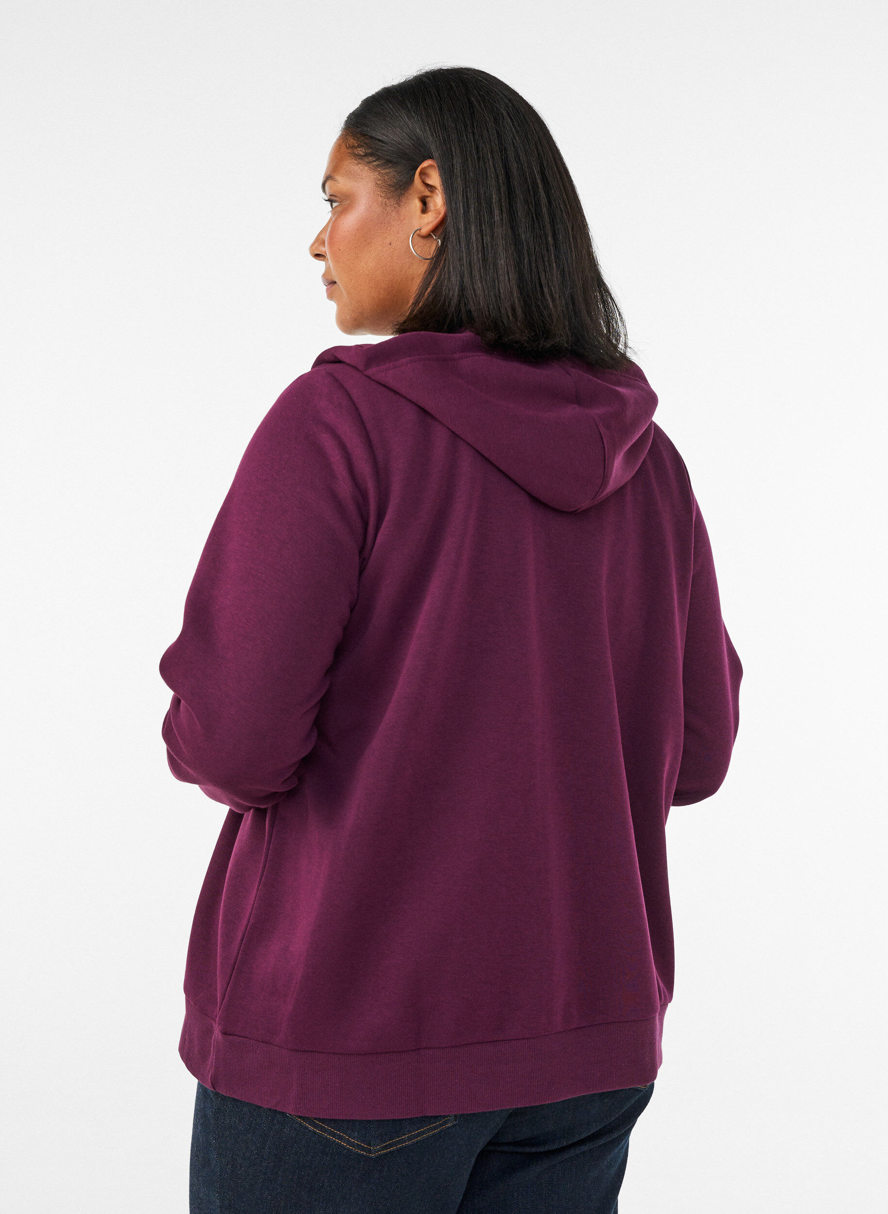 ZizziKapuzensweatshirt mit Rei&szlig;verschluss und Taschen, Lila, Model image number 2