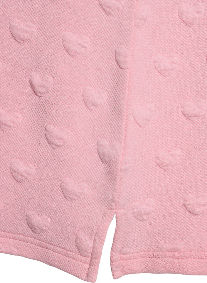 T-shirt en jersey de coton gaufr&eacute;, Rose, Packshot image number 3