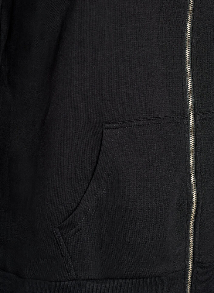 Cardigan sweat avec col montant et zip, Noir, Packshot image number 3