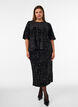 Jupe midi avec sequins et fentes, Noir, Model image number 0
