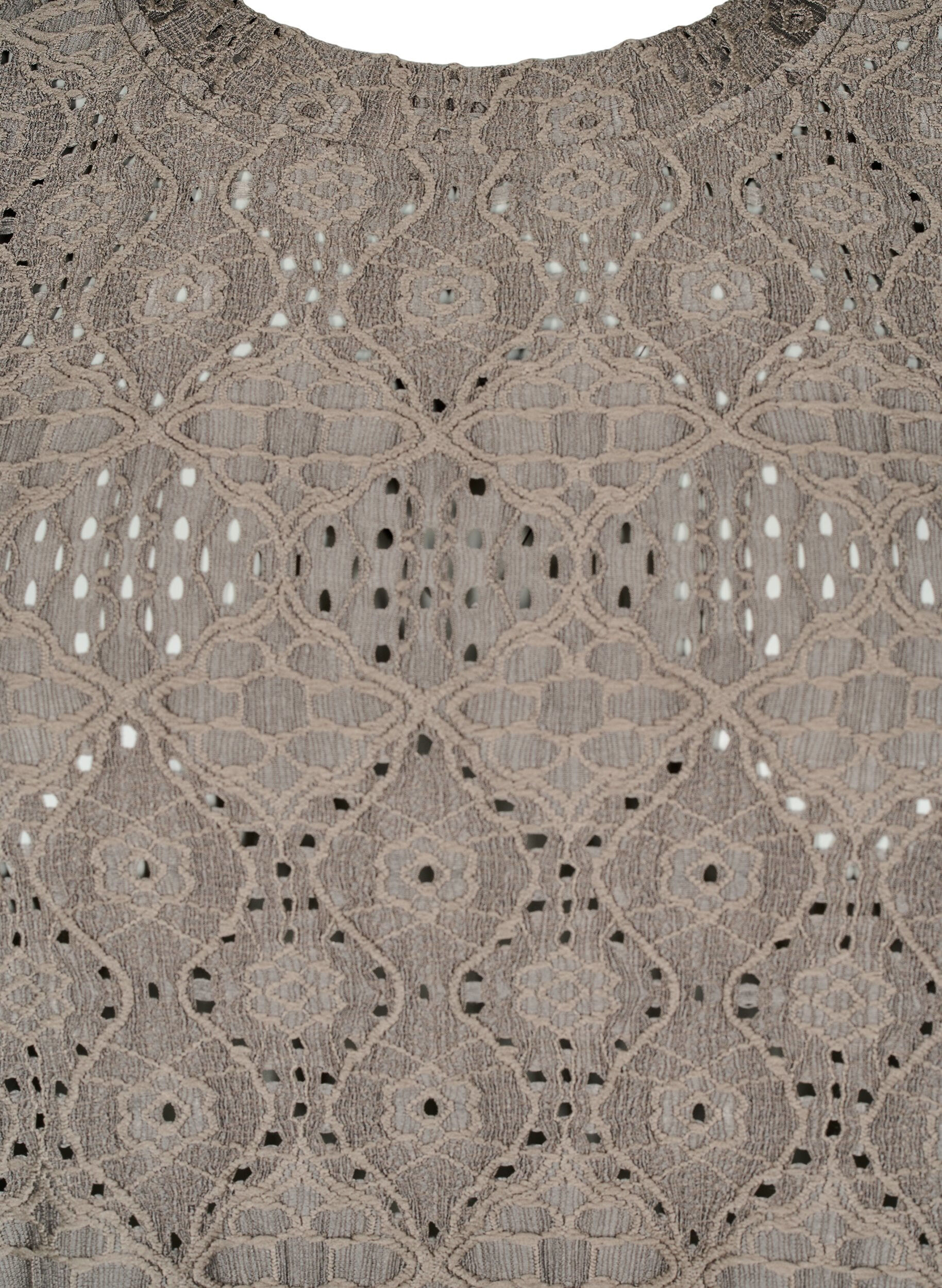 Zizzi Chemisier &agrave; manches longues avec un motif ajour&eacute;, Marron, Packshot image number 2