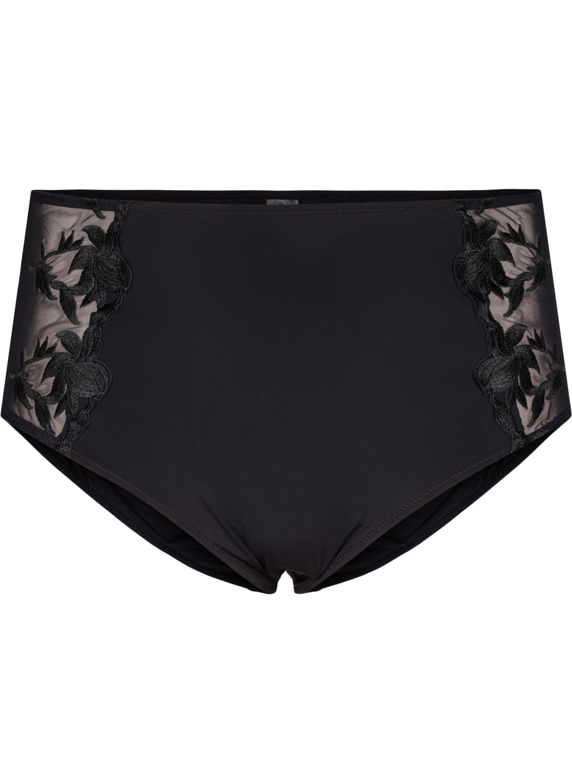 Zizzi Hipster-Slip mit Stickerei und normaler Taille, Black, Packshot image number 0