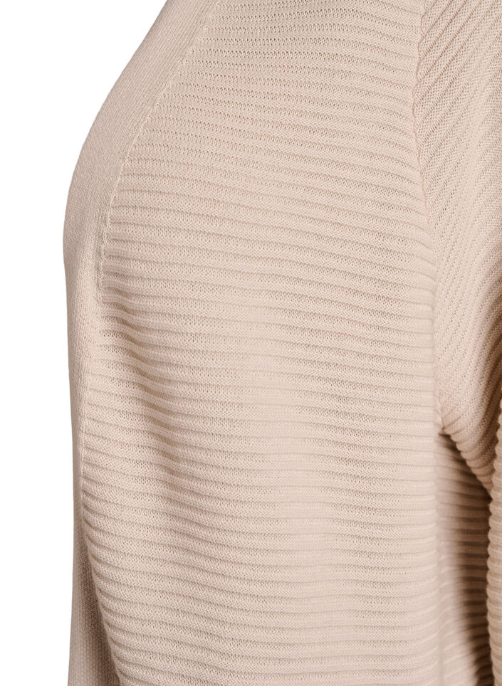 Cardigan long c&ocirc;tel&eacute; en coton, Beige, Packshot image number 2