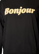 Sweatshirt mit Boucl&eacute;-Textmotiv, Schwarz, Packshot image number 2
