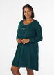 Chemise de nuit &agrave; manches longues en coton bio, Vert fonc&eacute;, Model image number 0