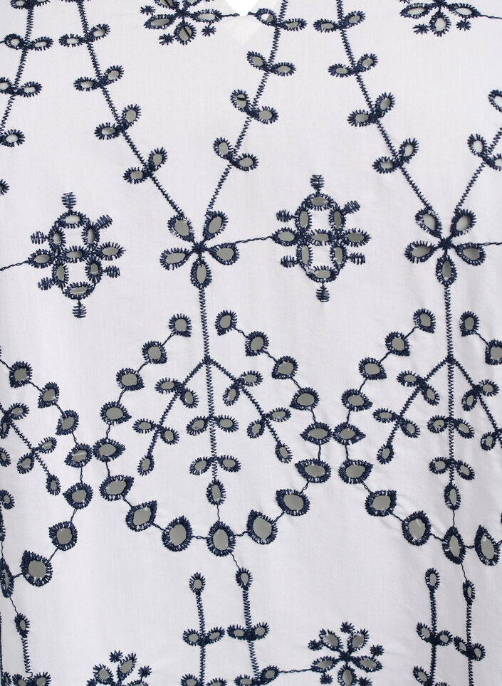 Kleid mit kontrastierender Lochstickerei, White w. Navy Blazer, Packshot image number 2
