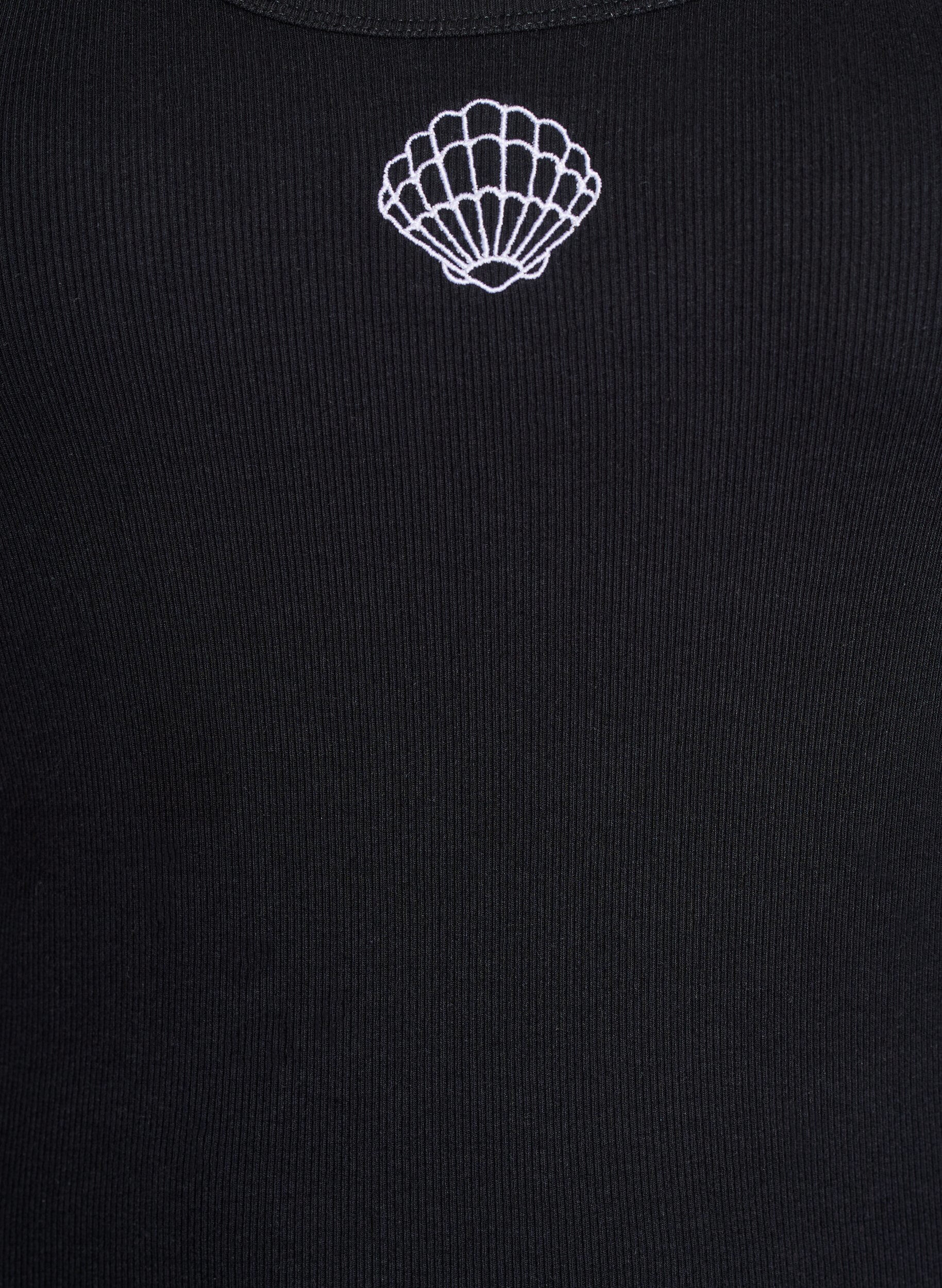 ZizziHaut ajust&eacute; avec motif, Noir, Packshot image number 2