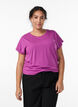 T-shirt &agrave; manches courtes en m&eacute;lange de coton, Violet, Model image number 0