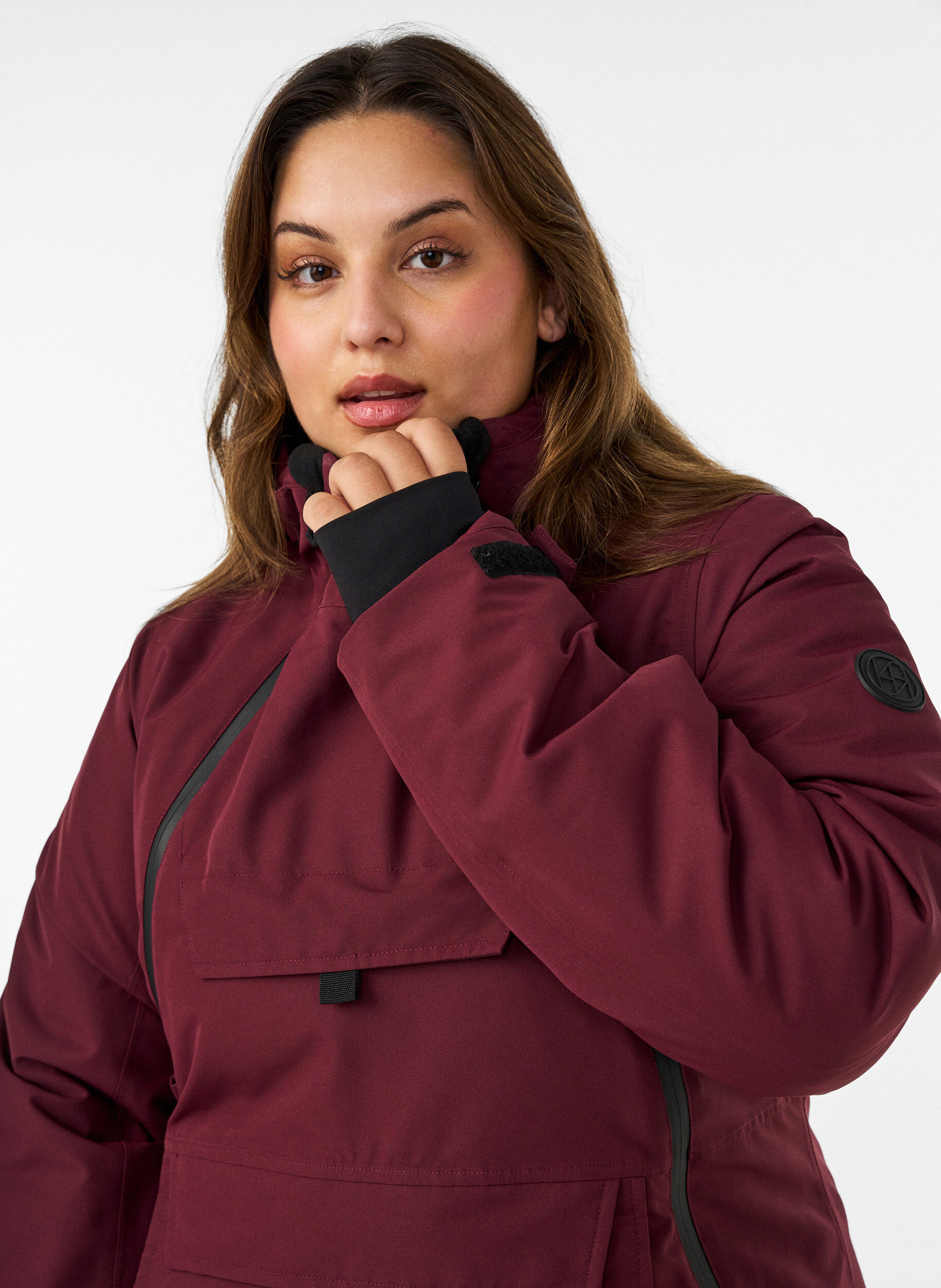 ZizziFunktioneller Ski-Anorak mit Kapuze, Rot, Model image number 3