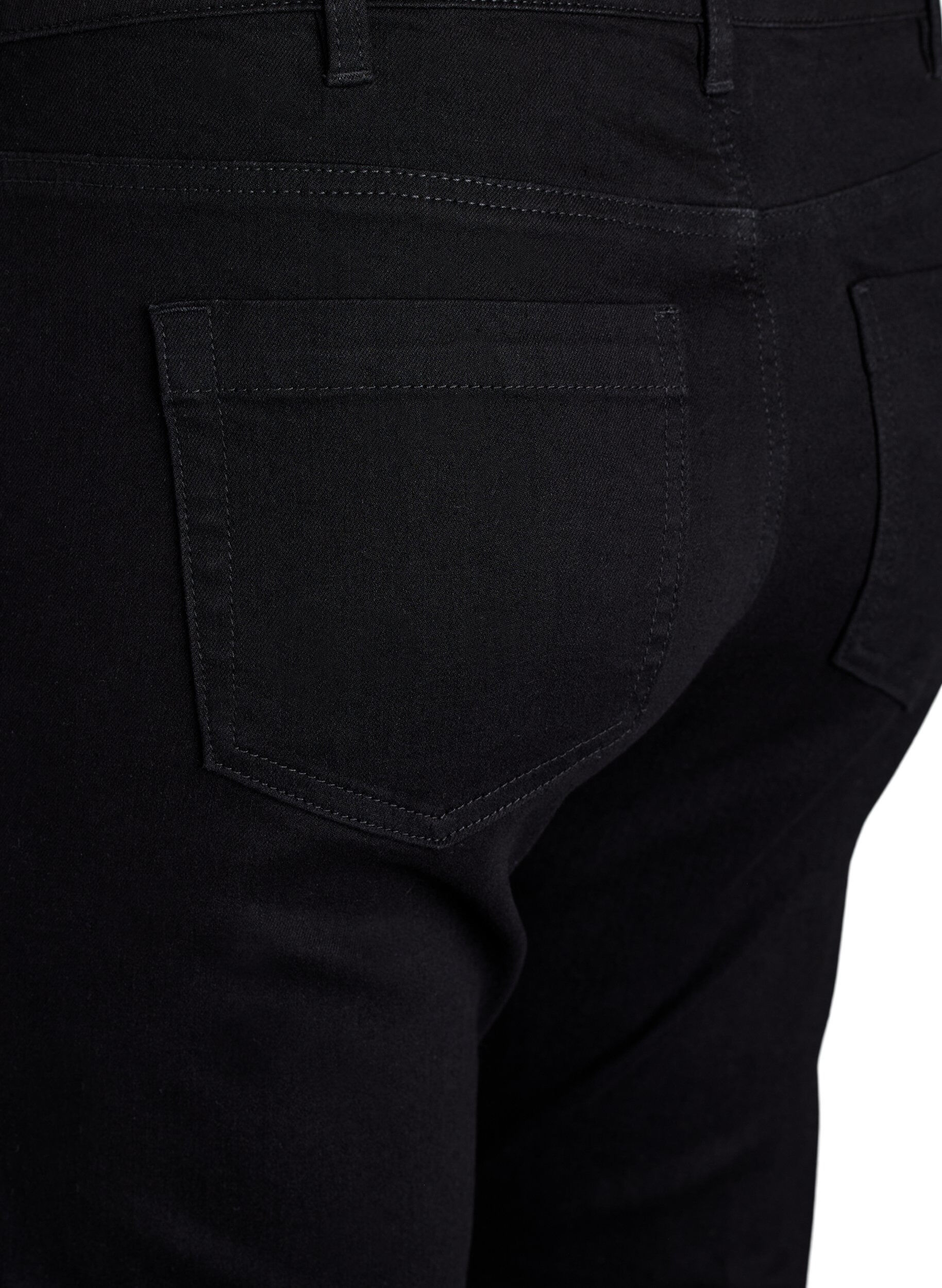 Zizzi Slim Fit Emily Jeans mit normaler Taille, Schwarz, Packshot image number 3