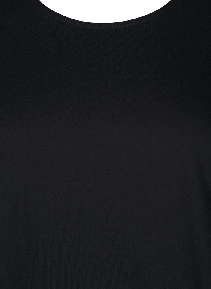Baumwollkleid mit Ballon-Passform, Schwarz, Packshot image number 2
