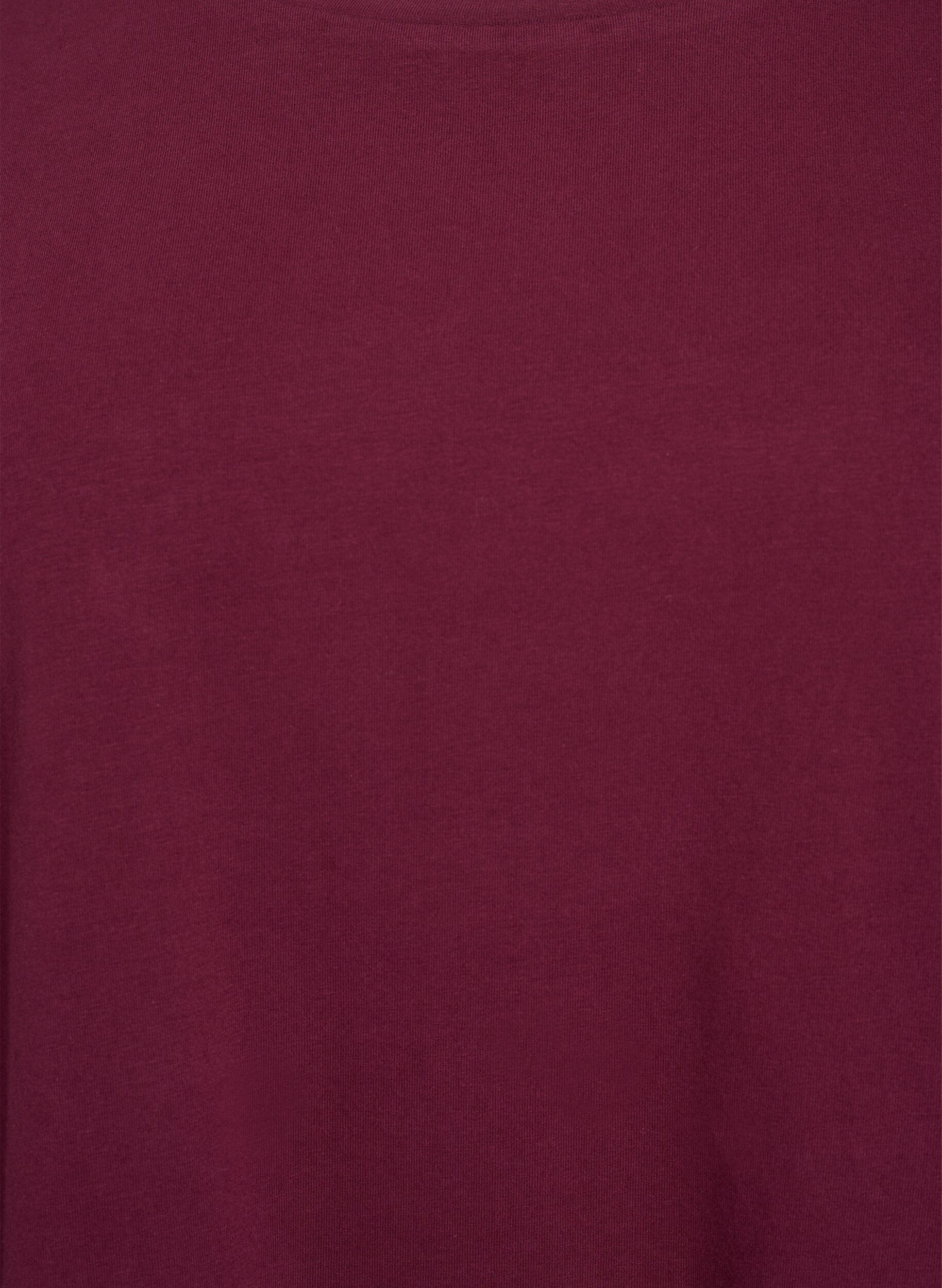 Zizzi Basic Top aus Jersey mit langen &Auml;rmeln, Dunkles Bordeaux, Packshot image number 2