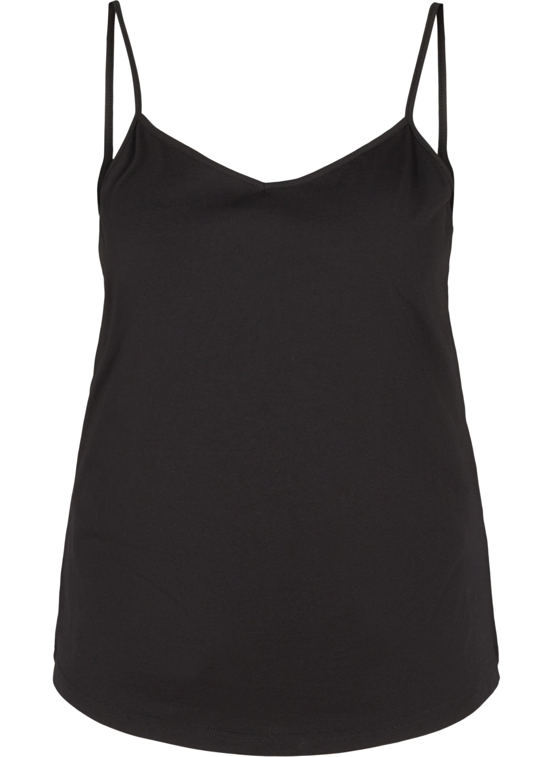 Zizzi Dessus de base en coton, lot de 2, Black, Packshot image number 3