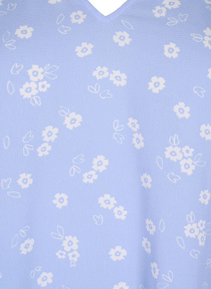 Geblümtes Top mit V-Ausschnitt, Serenity Flower AOP, Packshot image number 2