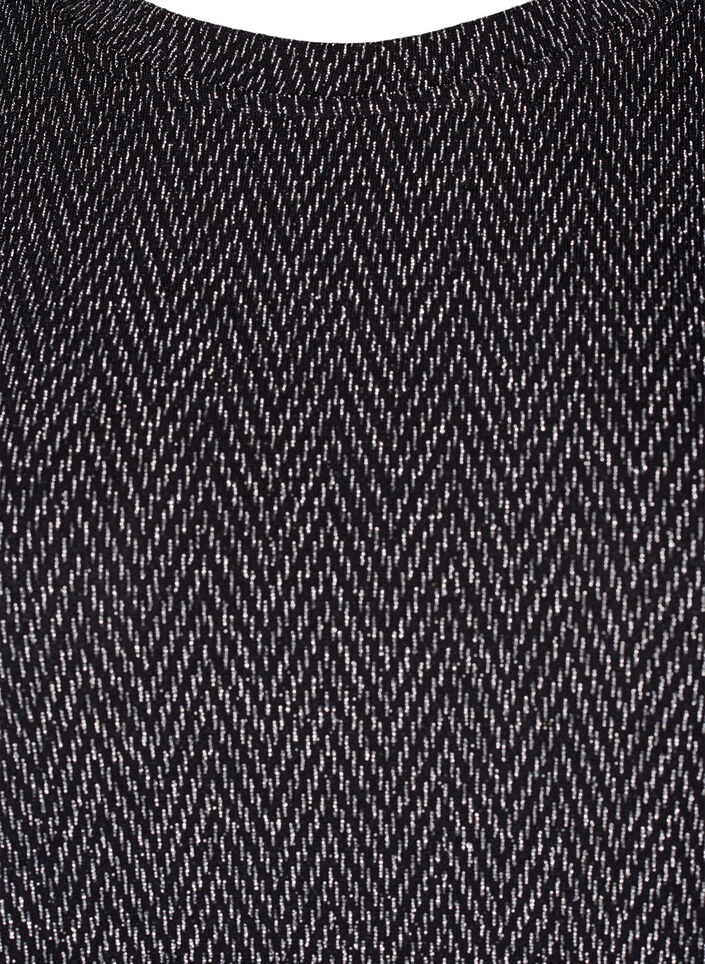 Kleid mit Zickzackmuster und Glitzer, Silver ZigZagShimmer, Packshot image number 2