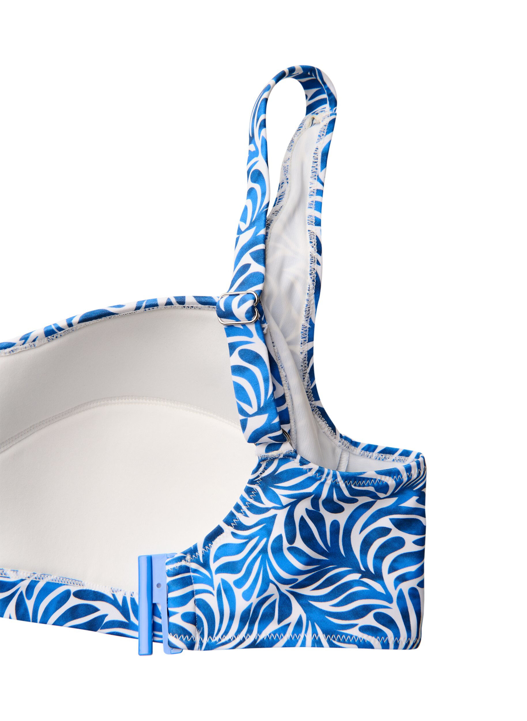 ZizziWattierter Bikini-Oberteil mit Print, Blau, Packshot image number 3