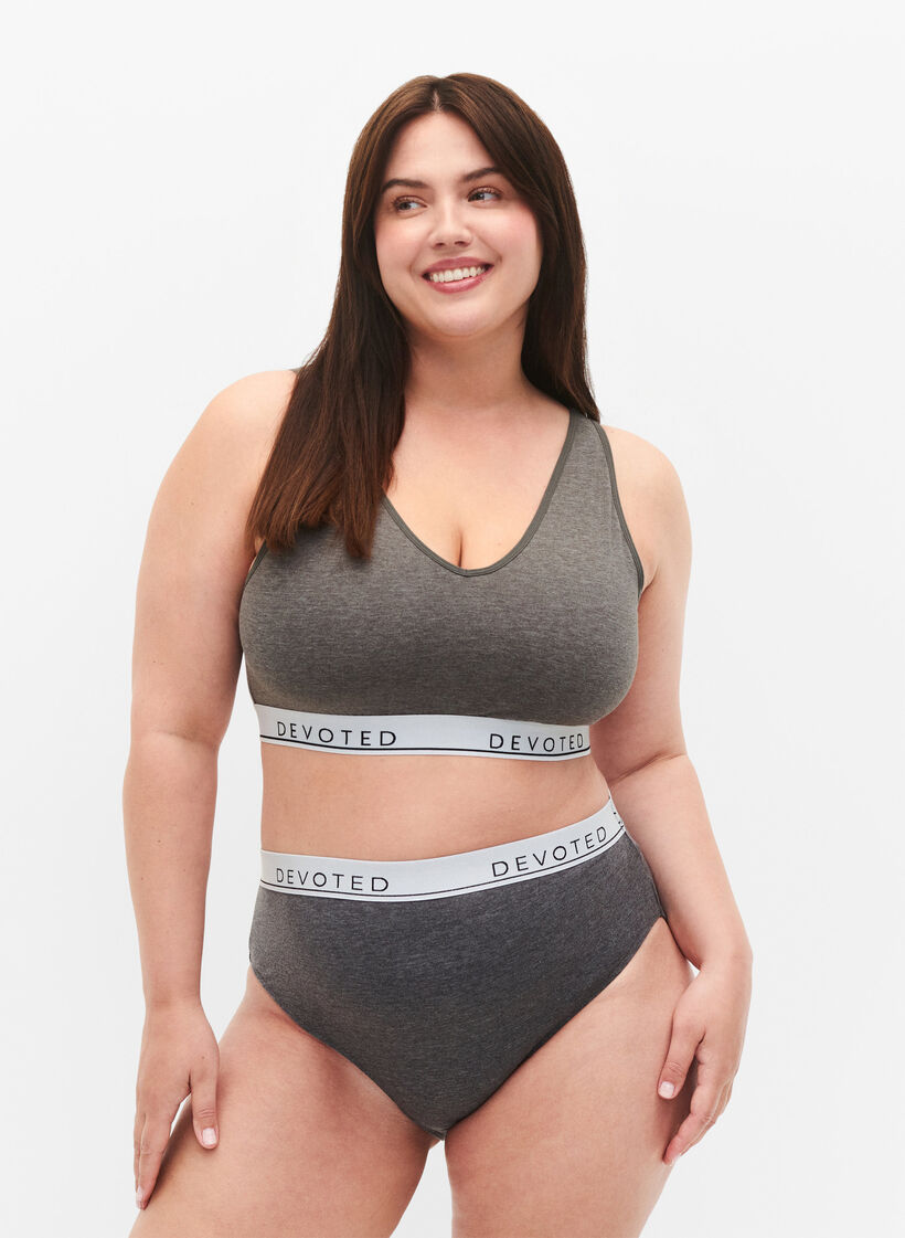 Culotte chinée à taille régulière, Gris, Model image number 0