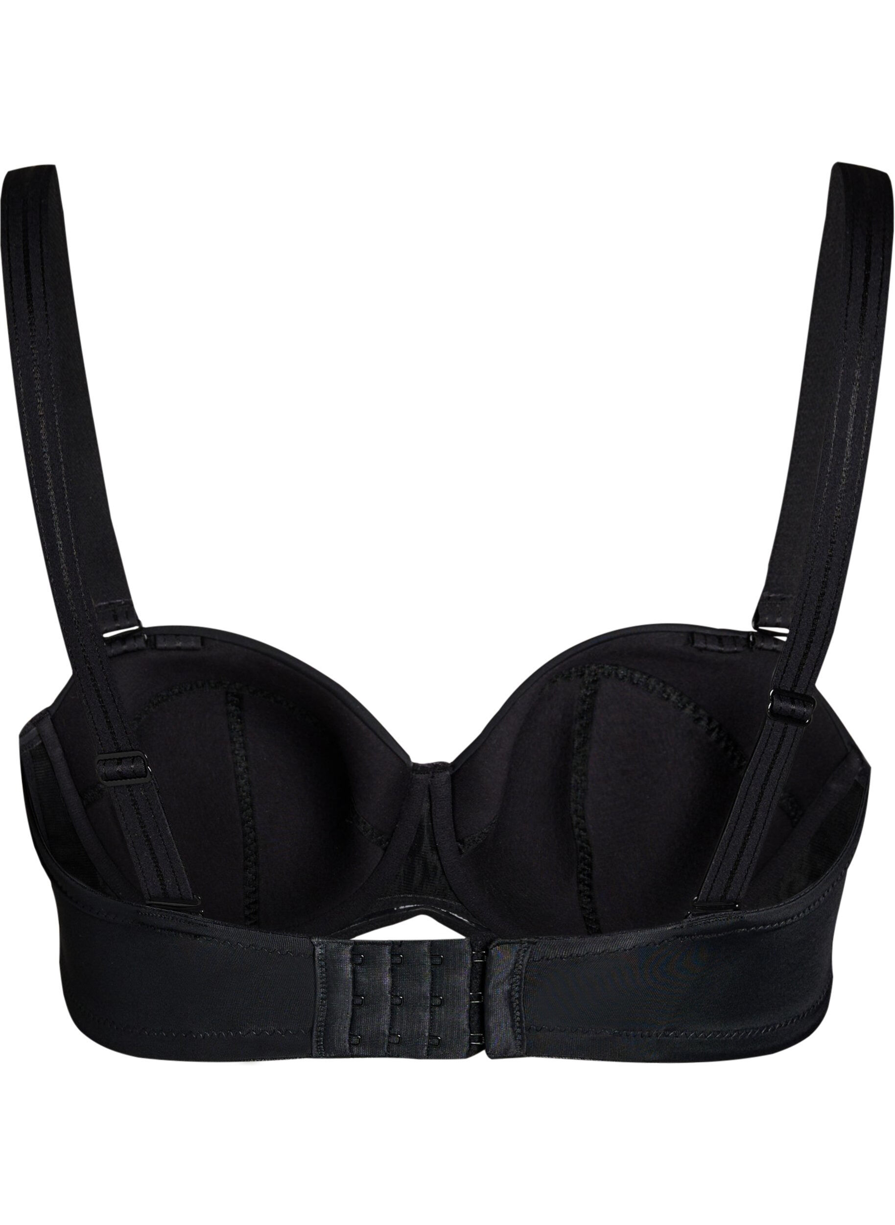 Zizzi Soutien-gorge bandeau rembourr&eacute; avec bretelles amovibles, Noir, Packshot image number 1