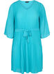 Robe plissée à manches 3/4, Turquoise, Packshot image number 0
