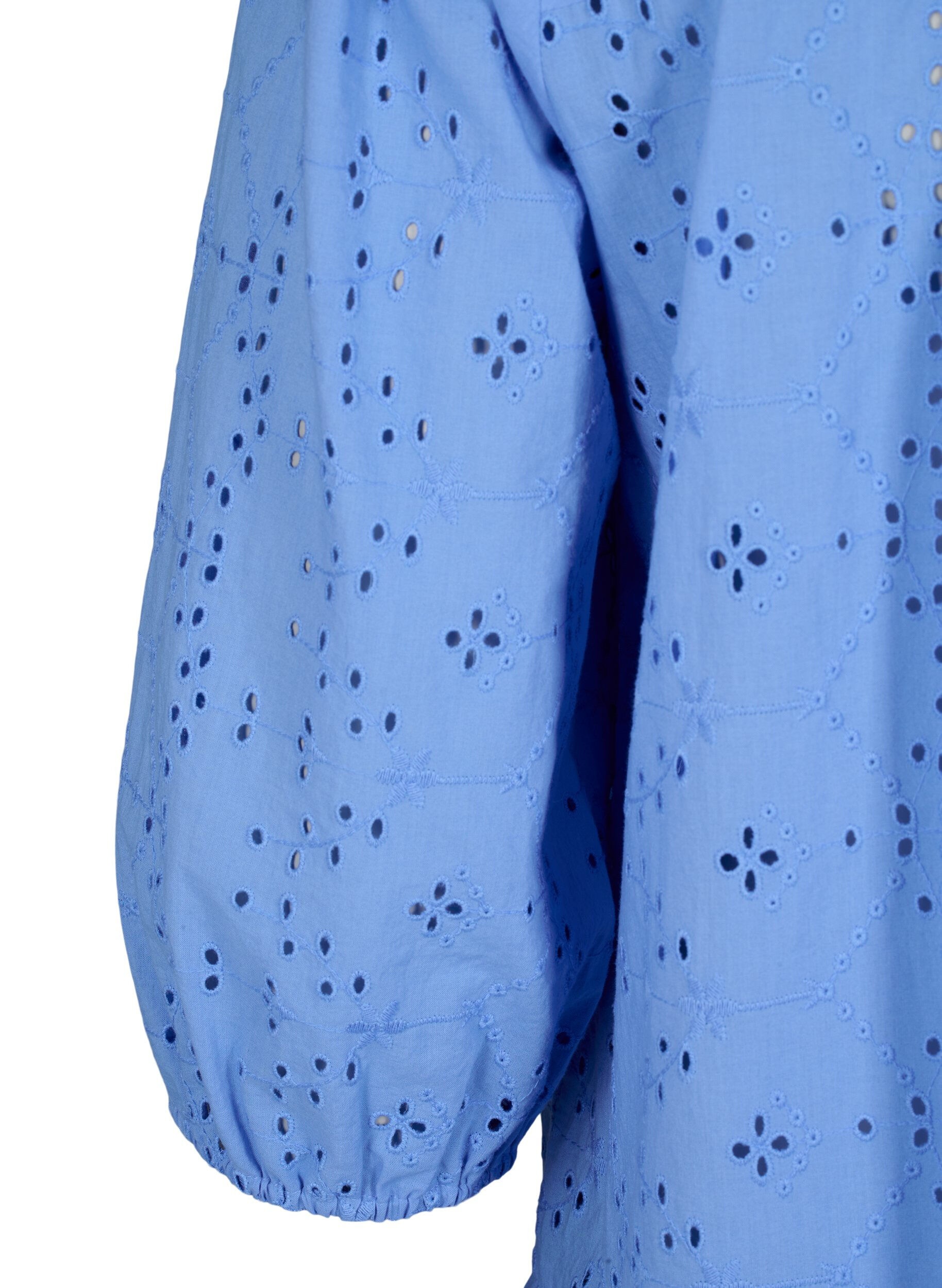 Zizzi Robe chemise en coton &agrave; broderie anglaise, Marina, Packshot image number 3