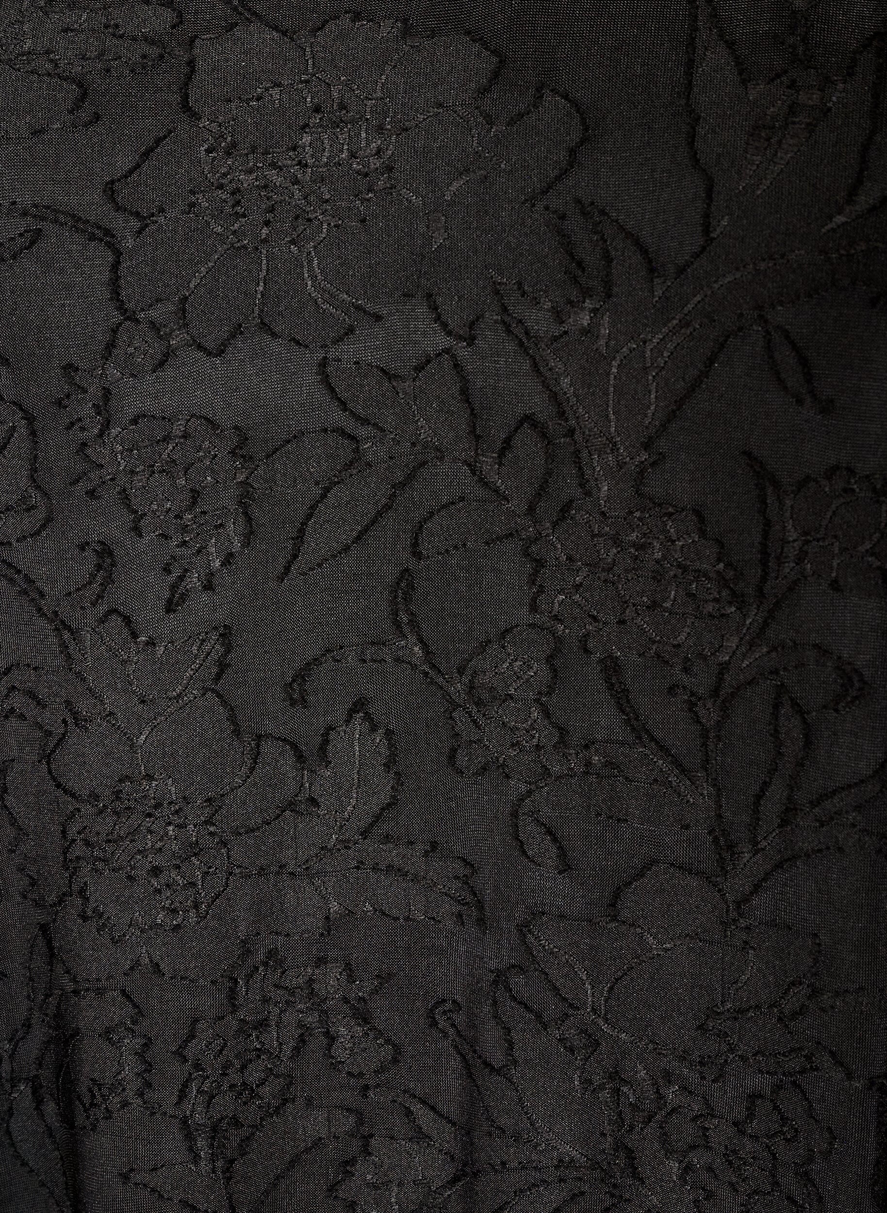 ZizziRobe &agrave; texture florale et bordure &agrave; volants, Noir, Packshot image number 2