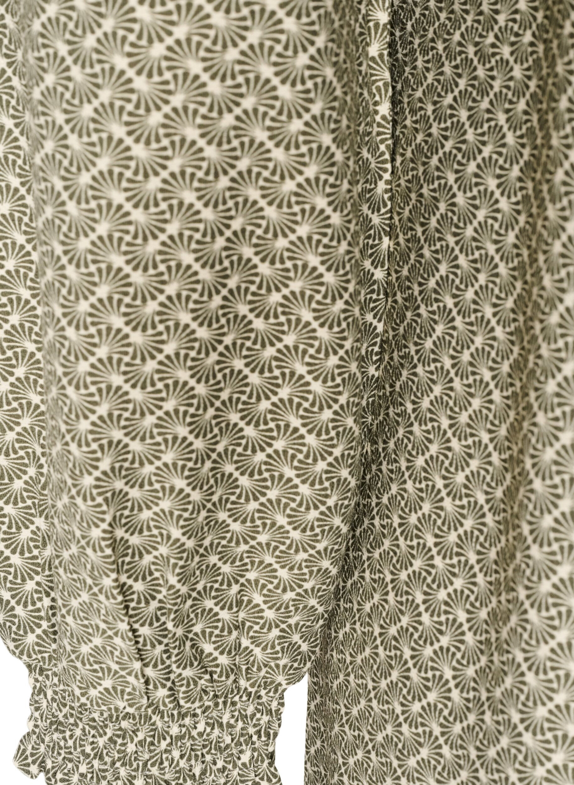 ZizziGemustertes Kleid aus Viskose mit langen &Auml;rmeln, Gr&uuml;n, Packshot image number 3
