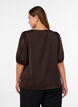 Bluse aus Satin mit Schleifen und ellbogenlangen &Auml;rmeln, Braun, Model image number 2