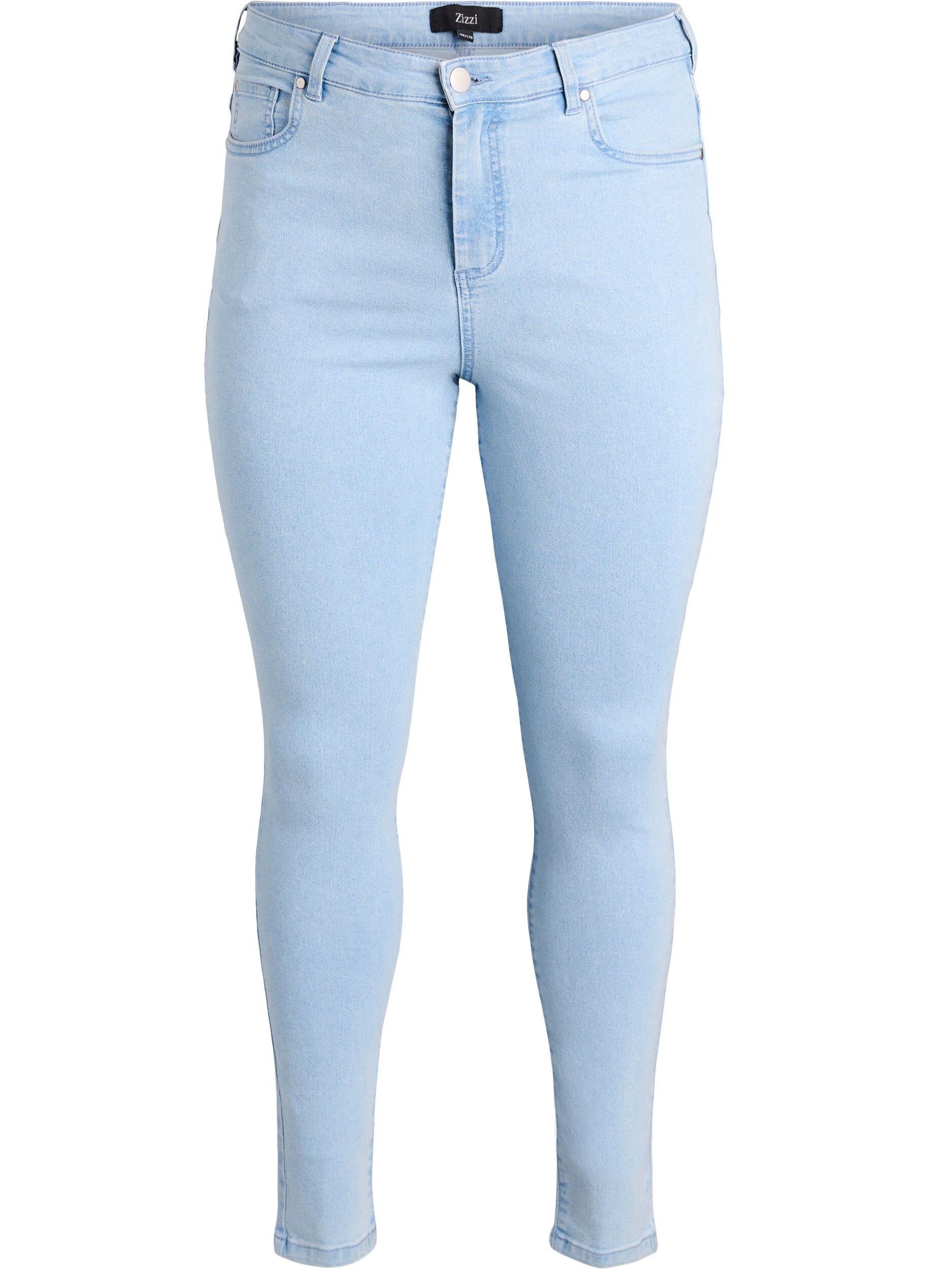 Zizzi Jean Amy taille haute coupe super slim, Bleu Clair, Packshot image number 0