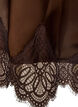 Jupe midi en satin avec bordure en dentelle, Marron, Packshot image number 3