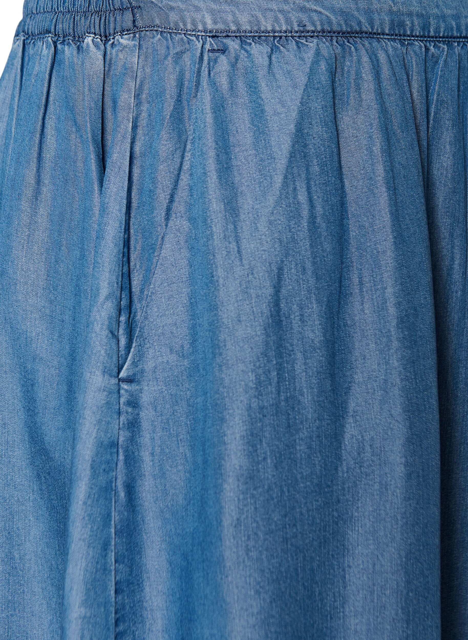 ZizziJupe longue aspect denim en lyocell TENCEL&trade;, Bleu, Packshot image number 2