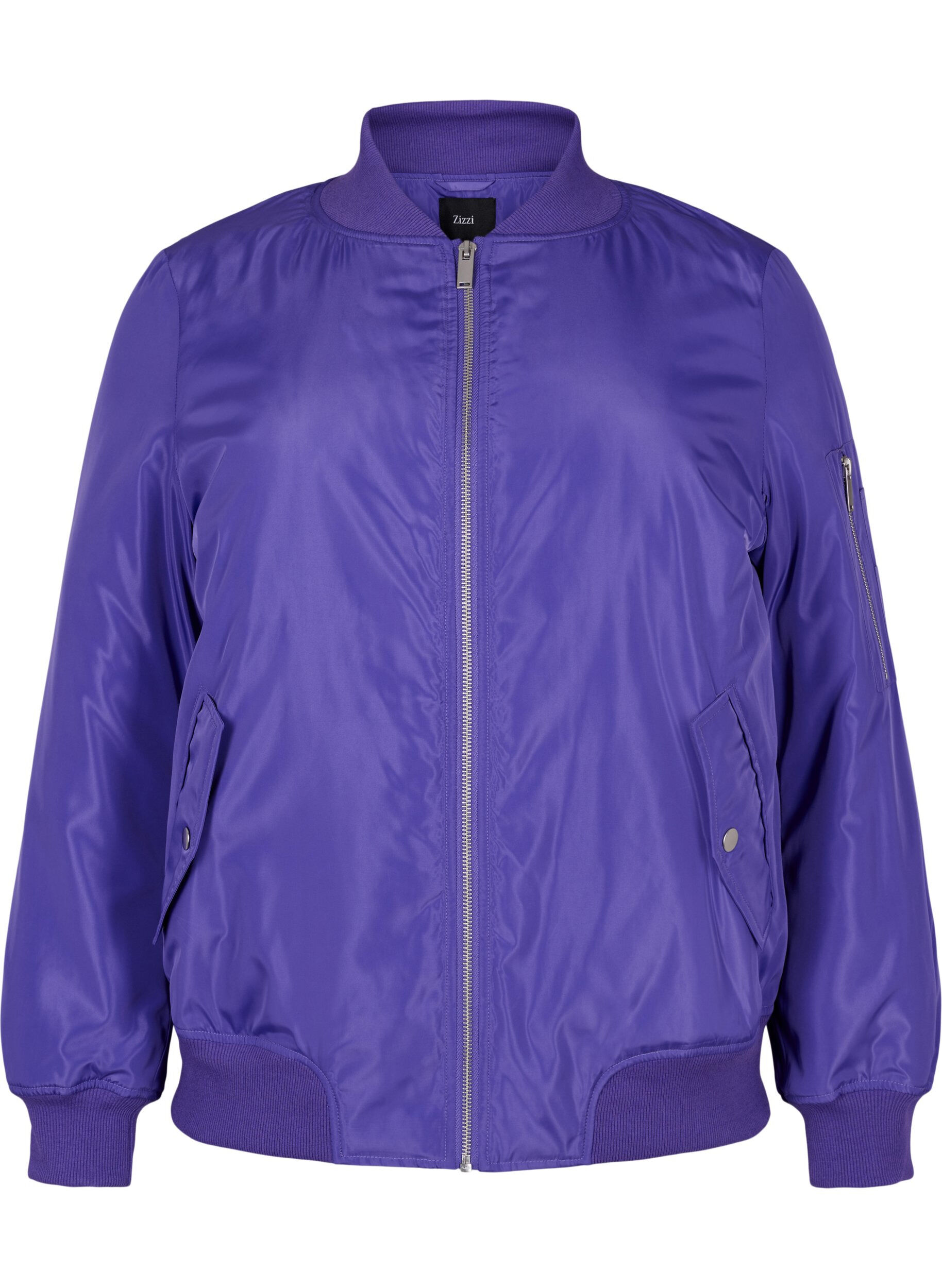 Zizzi Bomberjacke mit Rei&szlig;verschluss, Purple Opulence, Packshot image number 0