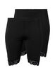 2er-Pack Radlershorts mit Spitzenbesatz, Black / Black, Packshot image number 0