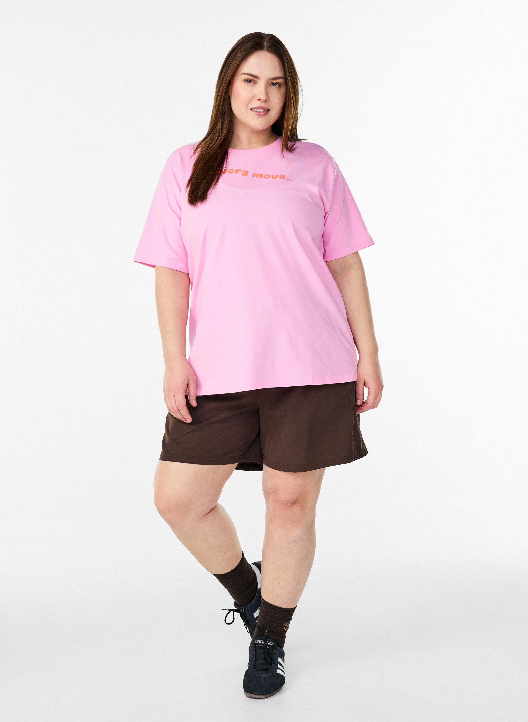 ZizziT-shirt sportif en coton bio, Rose, Model image number 1