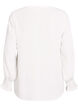 Blouse avec poignets smock&eacute;s et col en V, Vanille, Packshot image number 1
