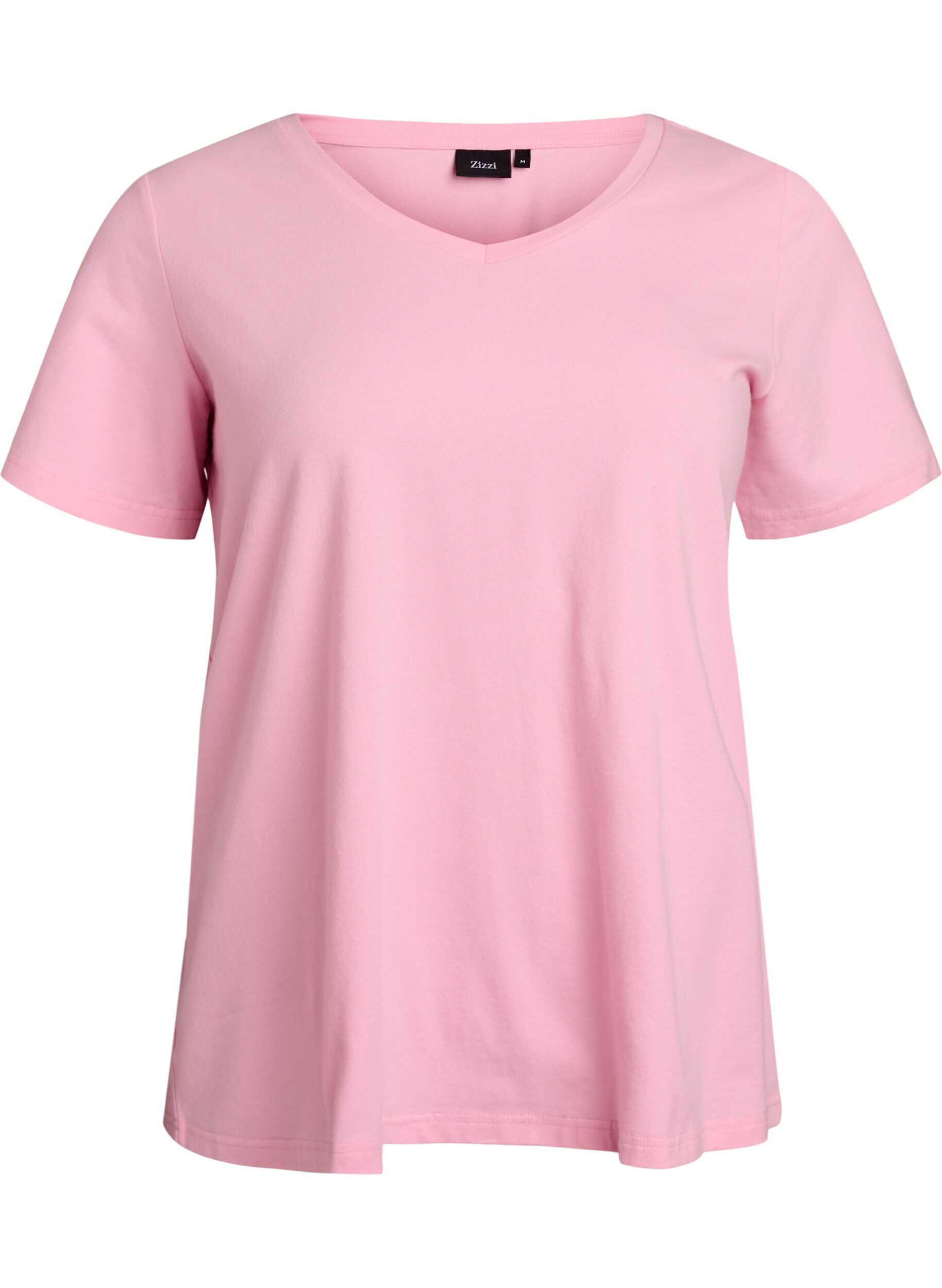Zizzi Einfarbiges Basic-T-Shirt aus Baumwolle, Rot, Packshot image number 0