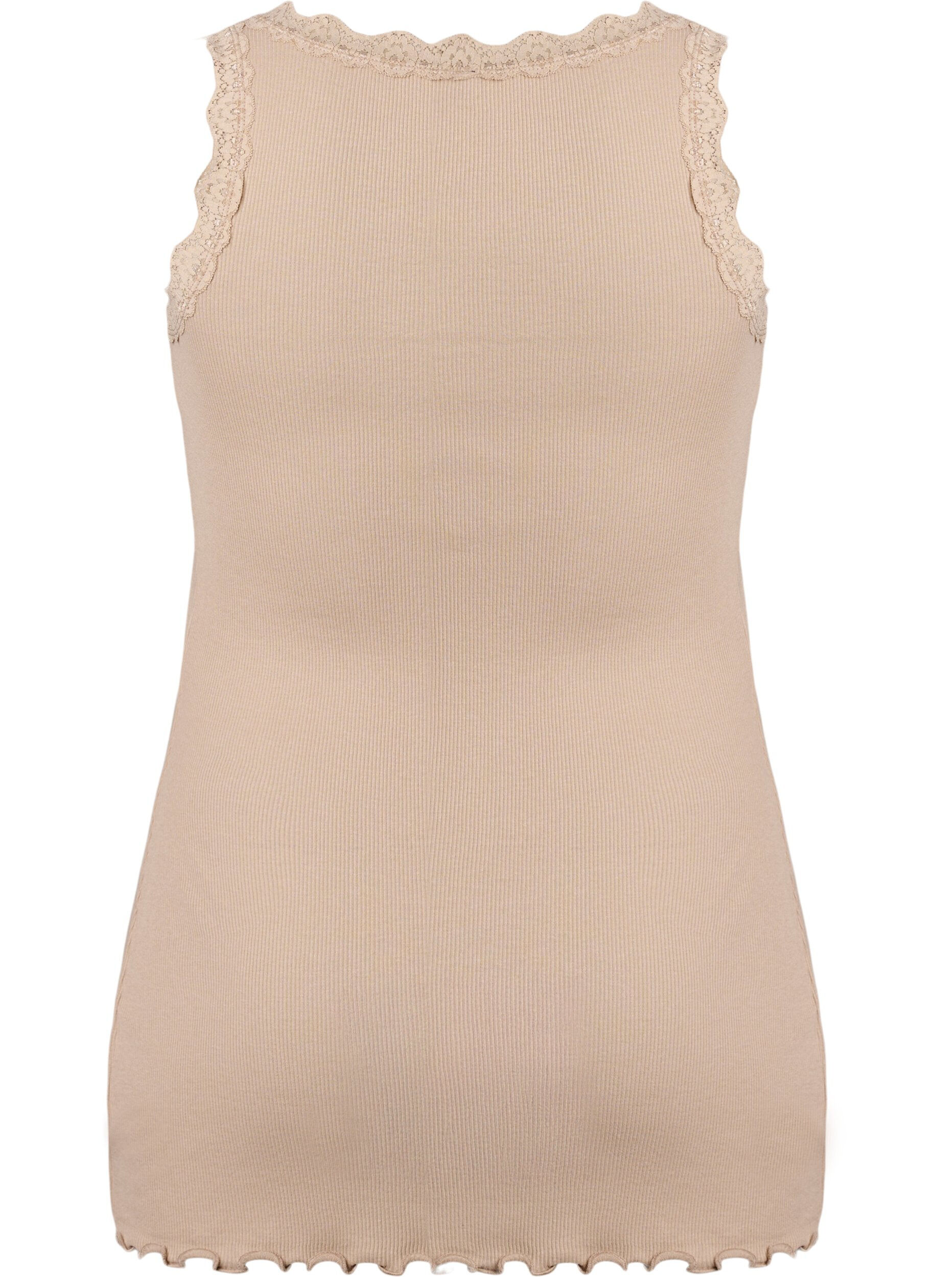 Zizzi Top with lace trim, Beige, Packshot image number 1