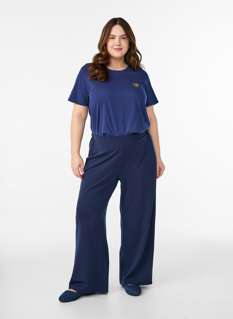 T-shirt imprim&eacute;, Bleu, Model image number 1