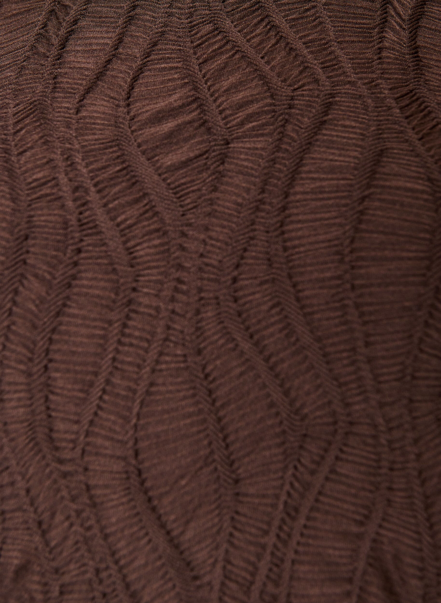 ZizziRobe midi &agrave; texture ondul&eacute;e et manches longues, Marron, Packshot image number 2
