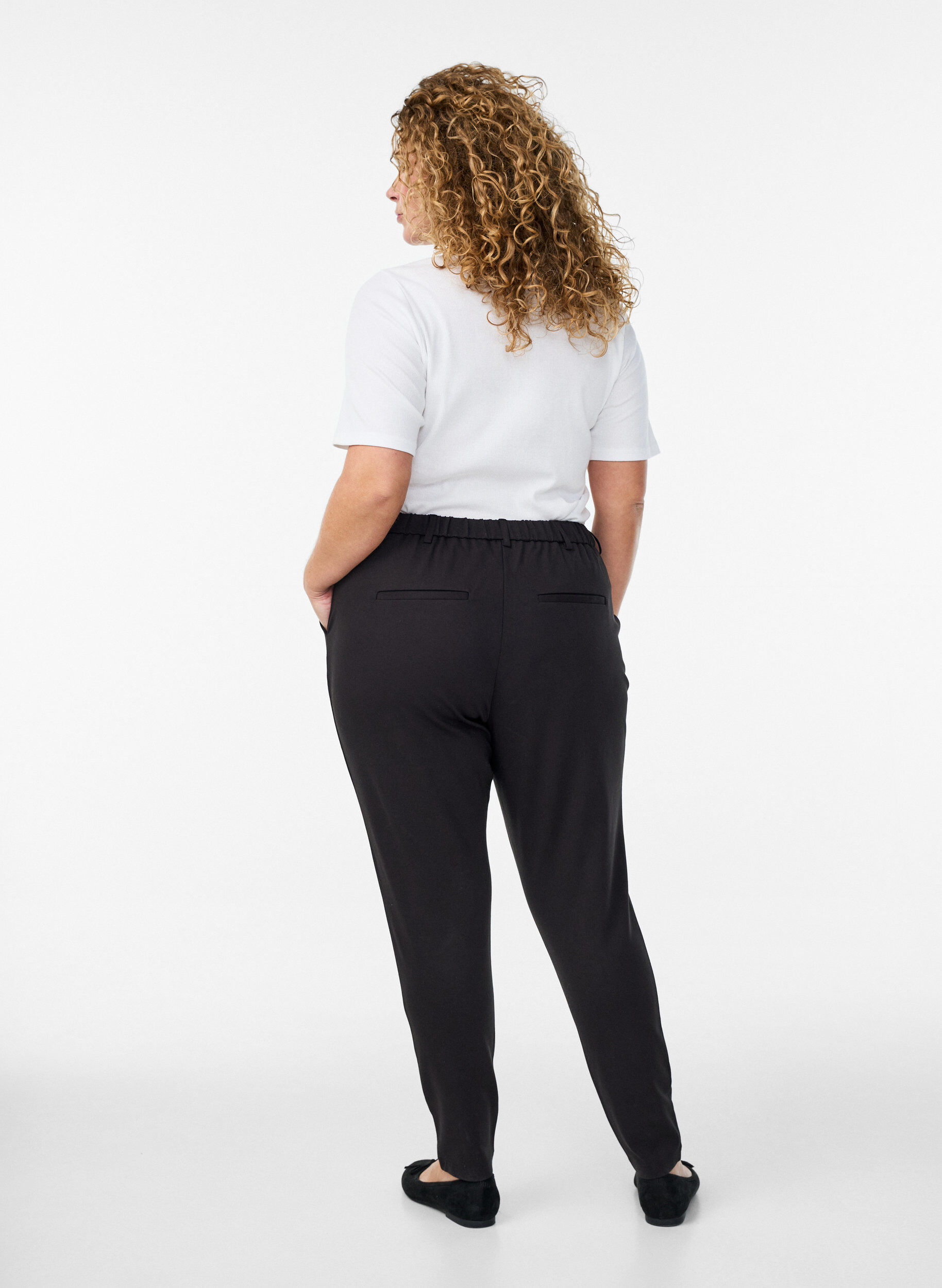 Zizzi Gek&uuml;rzte Maddison Hose, Schwarz, Model image number 1